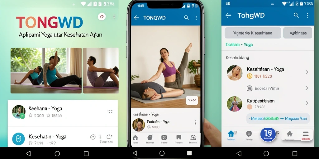 Antarmuka aplikasi TONGWD dengan berbagai fungsi yoga yang menarik.
