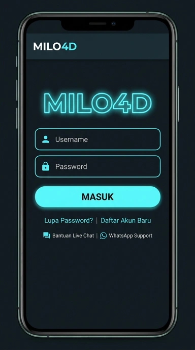 Tampilan halaman login milo4d